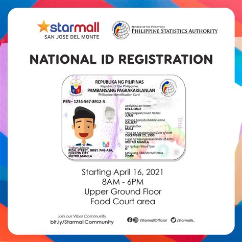 psa starmall sjdm|National ID Registration in .